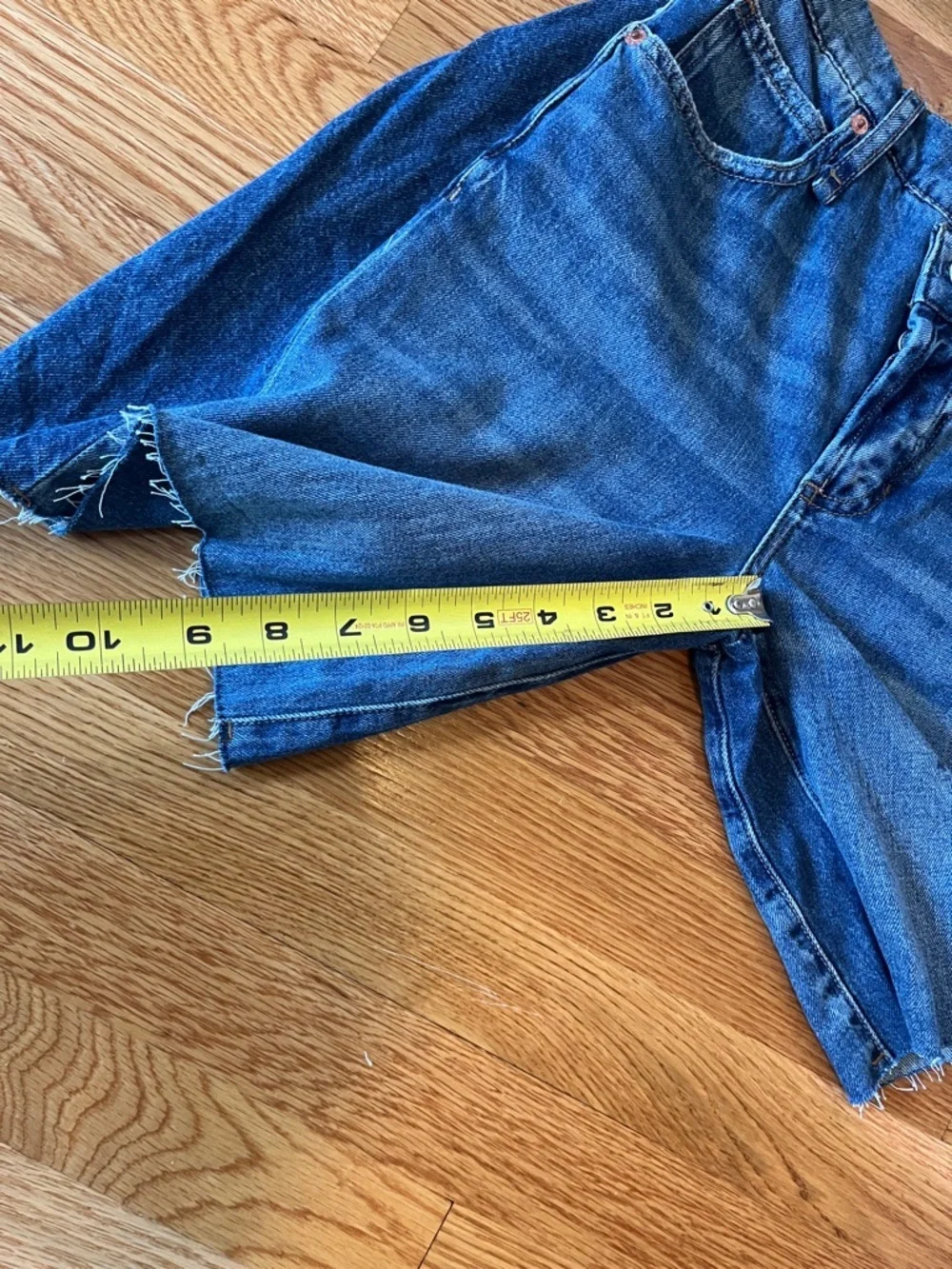 Free People Boomerang Long Denim Shorts Size 24 NWT